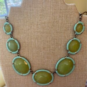Retro Green & Blue‎ Colors Statement Necklace